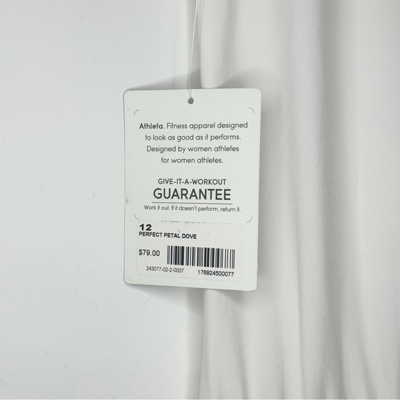 NWT Athleta Perfect Petal Dress White Dove White Size 12 Sporty Casual Athletic - Picture 8 of 9